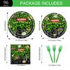 96 Pcs Ninja Superhero Birthday Party Plates and Napkins Green Comics Cityscape Buildings Party Supplies Set Boy Kids Green Tortoise Birthday Party Decorations Serve 24 Guests Tableware