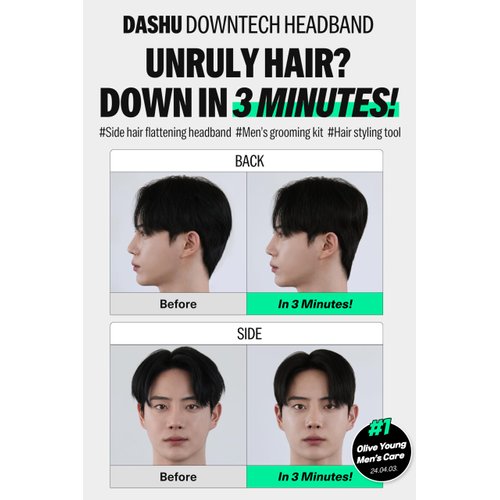 DASHU Perfect Downtech Original 3-Minute No Heat at Home Hair Press Down Perm Solution for Hair, Hair Straightener for Men's Grooming