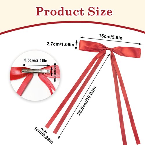 10PCS Ribbon Bows knot Hair Clips for Women Girls, Cute Hair Ribbon for Hair With Long Tail Bowknot Hair Clips, Colorful Metal Barrette Curly Fine Thick Thin Hair Accessories. (colorful)