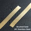 Trimold Wall Trim Molding, Peel and Stick Stainless Steel, Flexible Self-Adhesive Metal Trim for Mirror Frame, Fireplace and Microwave Gap Filler, Brushed Gold