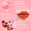 7 Colors Lip Stain Set, Watery Lip Tint Stain Mini Liquid Matte Lipstick, Multi-use Lip Cheek Tint, Moisturizing Plump Lip Gloss, Lightweight Non-Sticky, Long Lasting Vivid Lip Tint Makeup (Peach)