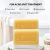 Bee & Flower Shanghai Yaozao Sulfur Soap for Acne Treatment 10% Sulfur Soap Cleansing Bar for Face and Body, All Natural Facial Cleanser for Acne, Oily Skin, 3.5oz