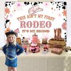 Wonmelody 2nd Rodeo Birthday Party Decorations 5*3ft 2nd Rodeo Birthday Party Backdrop for Girl Not My First Rodeo 2nd Birthday Party Decorations Groovy Western Cowgirl 2nd Birthday Decorations