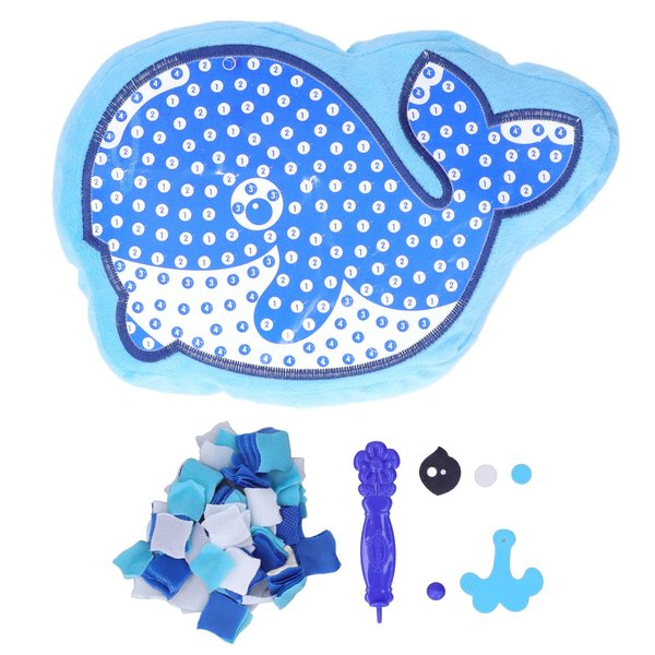 LBEC DIY Plush Pillow for Crafts, uncompressed Cute, Fun, Easy to Operate, Animal Pillow for Kids Whale 33288