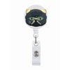 Pet Animal Pattern Retractable Reel ID Badge Holder with Alligator Clip (Black-Cat)