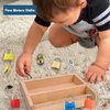 Inslat Montessori Lock and Key Toy Set for Toddlers, Montessori Educational STEM Lock Toys Matching Games Lock Set with Wooden Tray for 3 4 5 Year Old Kids