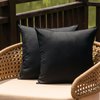 NiNi ALL Outdoor Waterproof Throw Pillow Covers Set of 2 Decorative Farmhouse Garden Pillowcase Solid Cushion Cases for Patio Tent Couch 18x18 inch Black