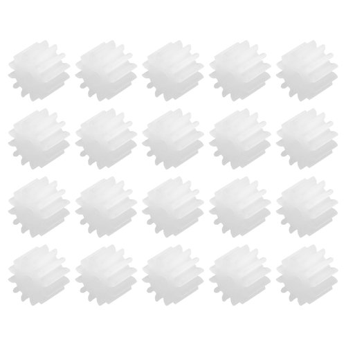 MECCANIXITY 20Pcs Plastic Gears 12 Teeth Plastic Shaft Gears Model 122AA Reduction Gear for RC Car Model DIY Robot,White Module 0.5