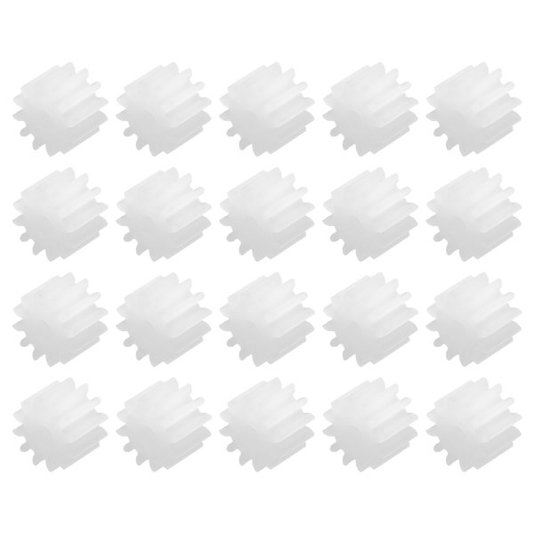 MECCANIXITY 20Pcs Plastic Gears 12 Teeth Plastic Shaft Gears Model 122AA Reduction Gear for RC Car Model DIY Robot,White Module 0.5
