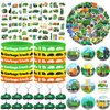 110 PCS Garbage Truck Party Favors, Garbage Trash Truck Tattoos Silicone Bracelets Keychains Stickers Badges for Garbage Truck Birthday Party Decorations Supplies Gifts for Kids Classroom Rewards