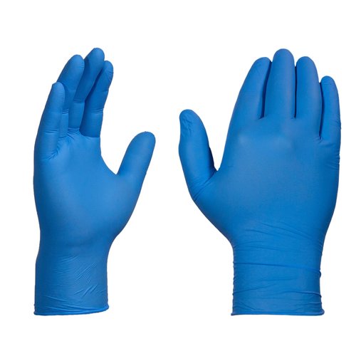 X3 Blue Nitrile Disposable Industrial Gloves, 3 Mil, Latex/Powder-Free, Food-Safe, Non-Sterile, Textured, Small, Box of 100