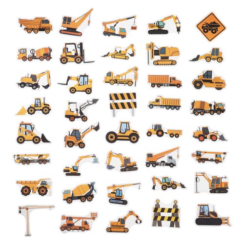 100 Pack Construction Stickers, Construction Party Favors, Birthday Decorations