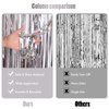 CANREVEL 2 Pack 3.3x8.2 Feet Silver Foil Fringe Backdrop Curtains, Tinsel Streamers Birthday Party Decorations, Fringe Backdrop for Graduation, Baby Shower, Happy New Year, Disco Party