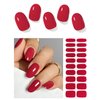 AutyaMee Semi Cured Gel Nail Strips (B Red)-20 PCS Berry Pink Gel Nail Stickers | UV Light Required | Gel Nail Wraps, Salon Quality & Easy to Use