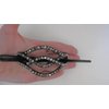Silver and gray crystal art deco black acrylic hair slide stick clip barrette