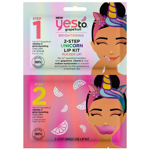 Yes To Grapefruit NEW Vitamin C Glow-Boosting 2-Step Unicorn Lip Kit