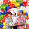 Red Blue Green Yellow Balloon Arch, Red Yellow Green Blue Balloon Garland with 4Pcs Star Foil Balloon for Super Bros Birthday Baby Shower Cartoon Video Game Superhero Theme Party Decor