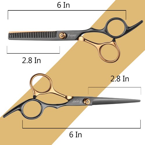 Hair Scissors Barber Shears Set, Fcysy Professional Hair Cutting Scissors Kit, Haircut Scissors Thinning Shears for Haircutting, Hairdresser Trimming Scissors Tools Hair Supplies for Men Women Pet