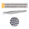Eyelash Extension Tweezers for Volume Lashes Professional Precision Stainless Steel VETUS 6A-SA Mega Curved L Angled Tips Flat Lashing Tweezer Tools for Individual Eye Lash Extensions 3d Fan Supplies
