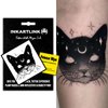 INKARTLINK Semi Permanent Tattoos, realistic cat tattoos, temporary tattoos, adult art designs, party favors, waterproof, no adhesive, no reflective, lasts 1-2 weeks (Star Moon Cat)