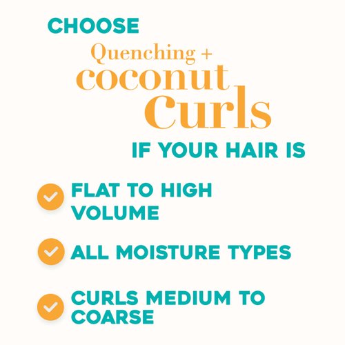 OGX Quenching + Coconut Curls, Moisturizing Shampoo for Curly Hair, Detangling, Curl Enhancing, 25.4 fl oz