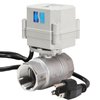 HSH-Flo 1 inch DN25 110-230VAC Normally Closed Stainless Steel 304/CF8 Motorized Electrical Ball Valve With U.S. Plug