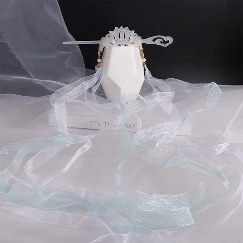 Chinese style Hair Crown Elegant Ancient style Hanfu Hair Crown Hair Sticks Hair Bun Holder Pin Classical Ribbon Tassel Hairpin Hair Accessories