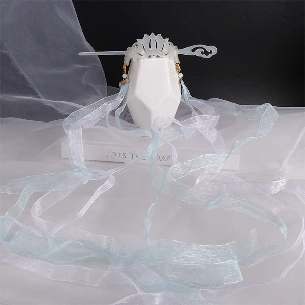 Chinese style Hair Crown Elegant Ancient style Hanfu Hair Crown Hair Sticks Hair Bun Holder Pin Classical Ribbon Tassel Hairpin Hair Accessories
