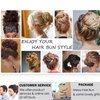 Qunlinta Messy Bun Hair Piece Hair Bun Thick Updo Scrunchies Hair Extensions Ponytail Hair Pieces for Women Girls Dark Brown Mix Light Auburn