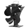 VODA Wood Stove Fan Small New Designed 4 Blades Heat Powered Fireplace Fans Eco Fan for Home Wood/Log Burner/Fireplace(Black)
