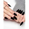 GLAMERMAID Press on Nails Medium Almond, Matte Black Velvet Glue on Gel Nails, 24Pcs Short Stiletto Acrylic False Nails Kits Reusable UV Finish Full Cover Stick on Nails for Women Girls Gifts