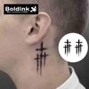 Boldink Semi-permanent tattoos, realistic fake tattoos, last 7-15 days, waterproof non-reflective temporary tattoo stickers, cruelty-free, uniquely designed exquisite packaging（Cross 5）