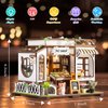 DIY Miniature House Kit,Tiny House Pet Shop with Furniture & LED,DIY Dollhouse Miniature Kit for Adults Teen,Mini House Building kit,3D Wooden Craft Mini Model Kit,Birthday Gifts Home Decor