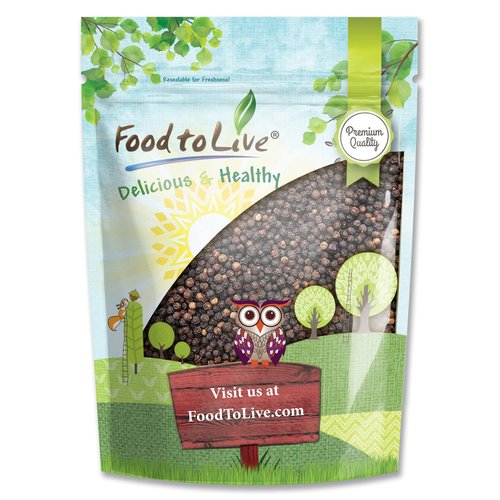 Food to Live - Whole Black Pepper, 8 Ounces Dried Peppercorns, Kosher, Vegan, Bulk Spice. Strong Pungent Flavor. Rich in Minerals. Great for Spicing, Seasoning. Perfect for Grinder Refill.