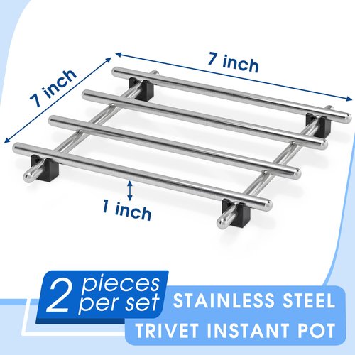 Stainless Steel Trivet for Instant Pot - 2Pcs Stainless Steel Pot Trivets for Table Hot Pads for Kitchen Dining Table Decor - 7" by 7" Cooling Racks for Cooking and Baking Pans Set Pot and Pan Holder