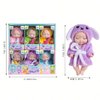 TISDEN 4 Inch Mini Baby Dolls 6pcs Set Realistic Baby Dolls Toys with Cute Handmade Doll Clothes for Suitability Kids 3 and up (Sleepwear)