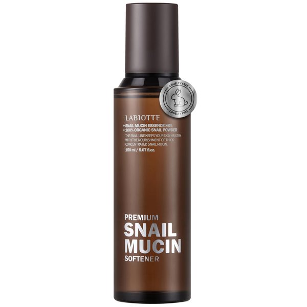LABIOTTE Premium Snail Mucin Softener | Korean Skin Care Face Toner for Women & Men w/ 86% Snail Mucin Essence | Hypoallergenic Facial Toner for Sensitive Skin | Hydrating Toner (5.07 fl oz), Clear
