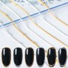 JERCLITY 4 Packs of 24 Strips Nail Chains for Nail Art Gold Silver Alloy Metal Nail Art Chains Gold Nail Charms Punk Nail Studs Jewelry Accessories for Women Nail Art