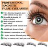 Sasonh Magnetic Eyelashes,Reusable Magnetic False Eyelashes 3D 3 Magnets Extension Soft individual False Eyelashes No Glue With Tweezers for Women Makeup Natural Look 8 Pcs, Black