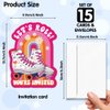 RZHV 15 Pack Roller Skating Shaped Fill-In Party Invitations Cards With Envelopes for Boys & Girls Teens Adults, Funny Boys & Girls Sports Party Baby Shower Birthday Party Invite(Let's Roll)