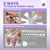 Saviland French Acrylic Nail Kit: Beginner Nail Kit Acrylic Set Easy to Use Acrylic Powder and Liquid Set with Half Cover Nail Tips Acrylic Nail Brushes Nail Tools for DIY French Manucure Kit