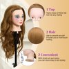 Neverland Beauty Mannequin Head with 50% Real Human Hair, 24 Inch Makeup Hairdressing Training Head Braiding Mannequin Head Manikin Styling Head Cosmetology Practice Doll Head with False Eyelashes #27