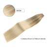 Sassina 16 Inch Balayage Invisible Tape in Hair Extensions Human Hair Chestnut Brown to Platinum blonde Real Hair Extensions Tape in Double Side Glue in Real Hair Extensions 50g 20pcs/per set, B8-60