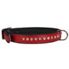 Dogs My Love Rhinestone Genuine Leather Dog Collar (Red, 9.5"-11" Neck)