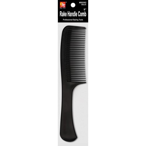 Bt Plastic Comb (Black) Rake Handle Comb (Rake Handle Comb (9"))