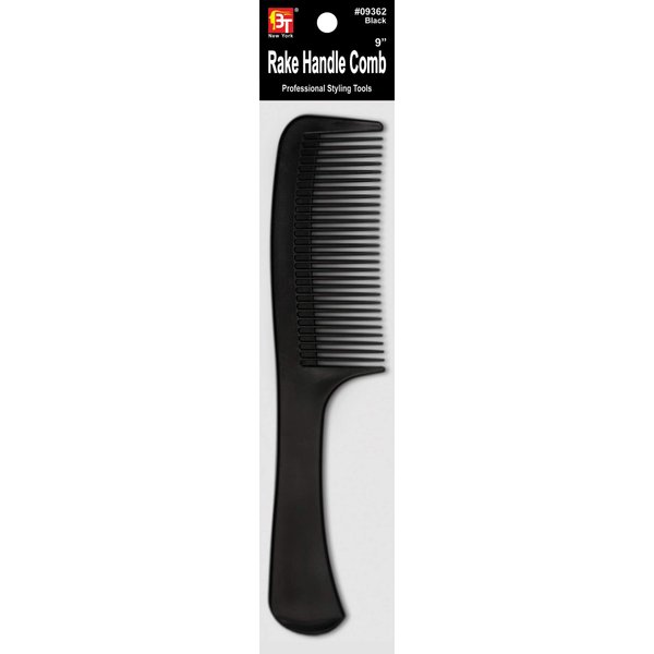 Bt Plastic Comb (Black) Rake Handle Comb (Rake Handle Comb (9"))