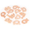 IoF 12 Pcs Teething Toys for Babies, Natural Wooden Teething Rings Baby Teether Chew Toys for Infant Toddler Teethers Crackers Animal Set Pain Relief Handmade Hanging Ring Set Toy