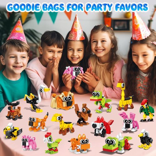 INSOON 30 Pack Party Favors for Kids Building Toy, 750 PCS Animals Building Block Set for Goodie Bag Stuffers, Classroom Student Prizes Christmas Easter Birthday Gift for Boys Girls Ages 6-12+