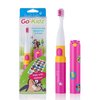 Brush-Baby Go-Kidz Unisex-Kids Electric Travel Toothbrush for Ages 3+ - Pink, Battery Powered, 2-Speed Vibration, Smart Timer, Holographic Stickers, Lightweight, Compact Design