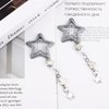 TUCEWP Star Hair Clips 2Pcs Silver Metal Snap Hair Barrettes Y2K Dangle Star Hair Pins for Thick Hair Cute Non Slip Heart Pearl Bead Charm Star Hairpins Y2K 2000s Hair Accessories for Girls Women